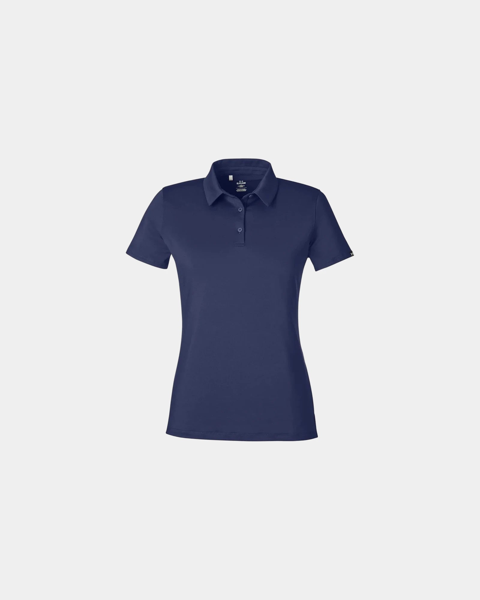 Custom women's recycled polo with moisture management - Midnight Navy/ White