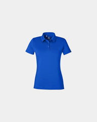 Custom women's recycled polo with moisture management - Royal/ White
