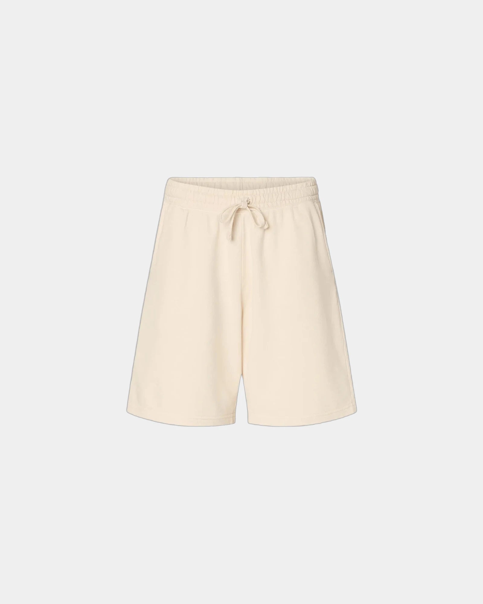 Custom cotton garment-dyed lightweight sweat shorts - Ivory