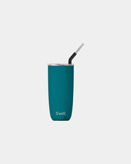 Custom S'well tumbler with straw 24 oz stainless steel - Peacock Blue