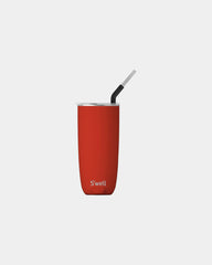 Custom S'well tumbler with straw 24 oz stainless steel - Poppy Red