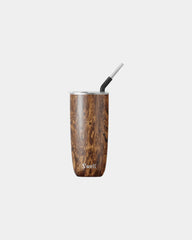 Custom S'well tumbler with straw 24 oz stainless steel - Teakwood