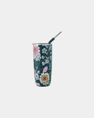 Custom S'well tumbler with straw 24 oz stainless steel - Midnight Botanical