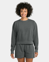 Custom women's mid-length crewneck sweatshirt 9.5 oz - Pepper