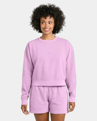 Custom women's mid-length crewneck sweatshirt 9.5 oz - Rose Quartz