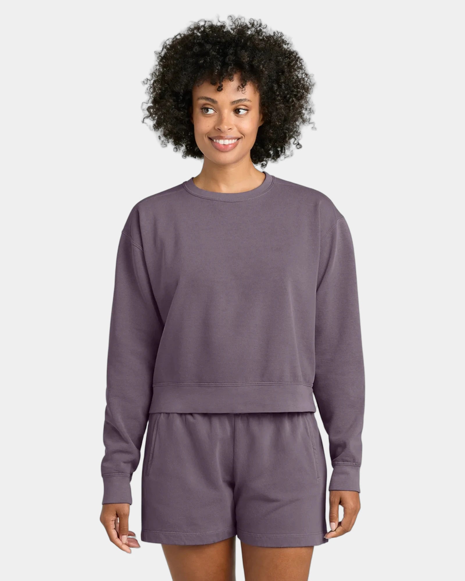 Custom women's mid-length crewneck sweatshirt 9.5 oz - Dusk