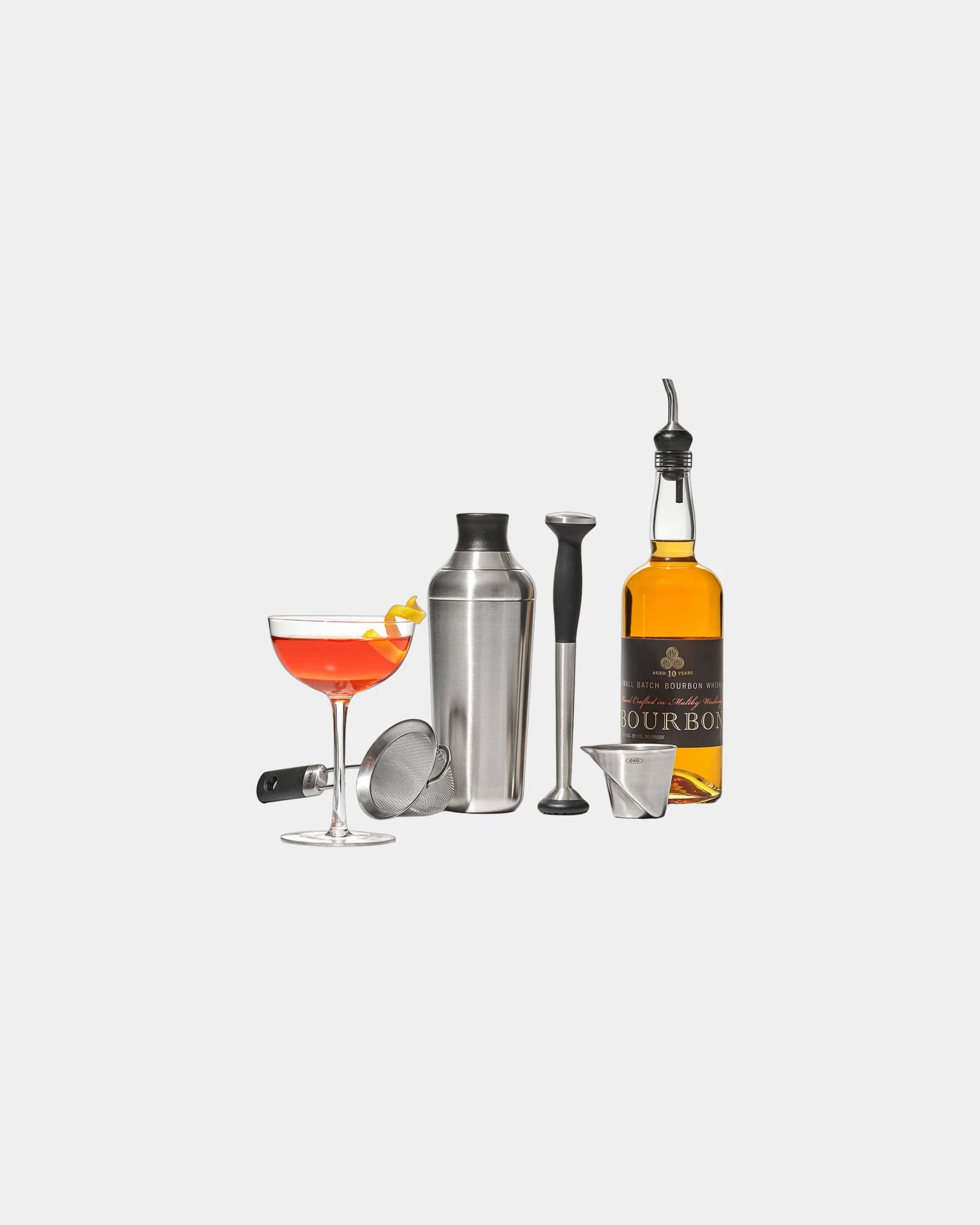 Custom stainless steel 6-piece barware set gift box - Steel