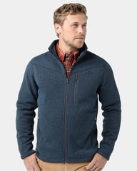Custom recycled fleece jacket with zip pockets - Mountain Shadow Heather