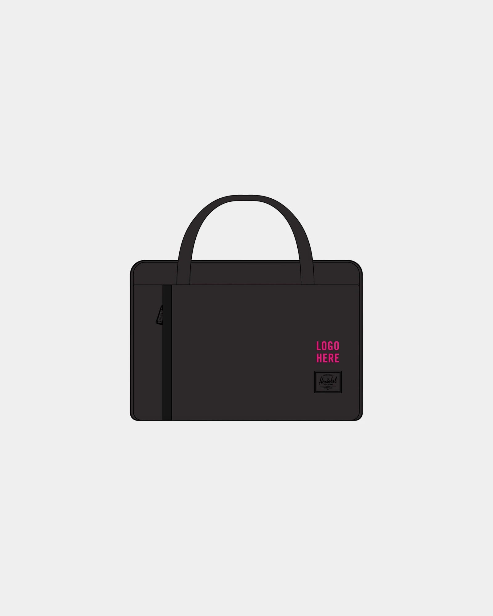 Custom 600D polycanvas Herschel Gibson messenger bag - Black