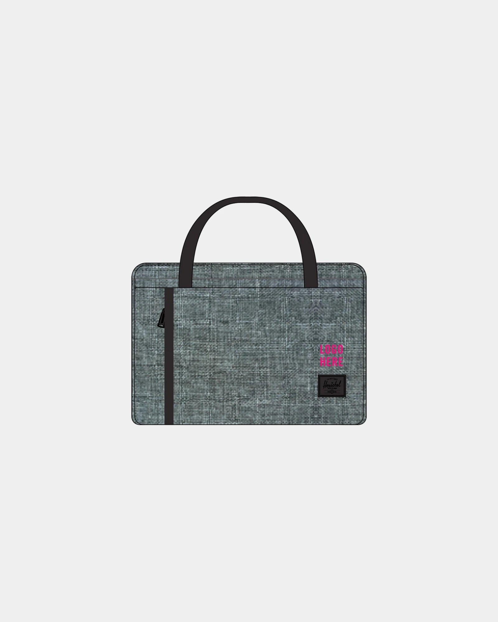Custom 600D polycanvas Herschel Gibson messenger bag - Raven Crosshatch