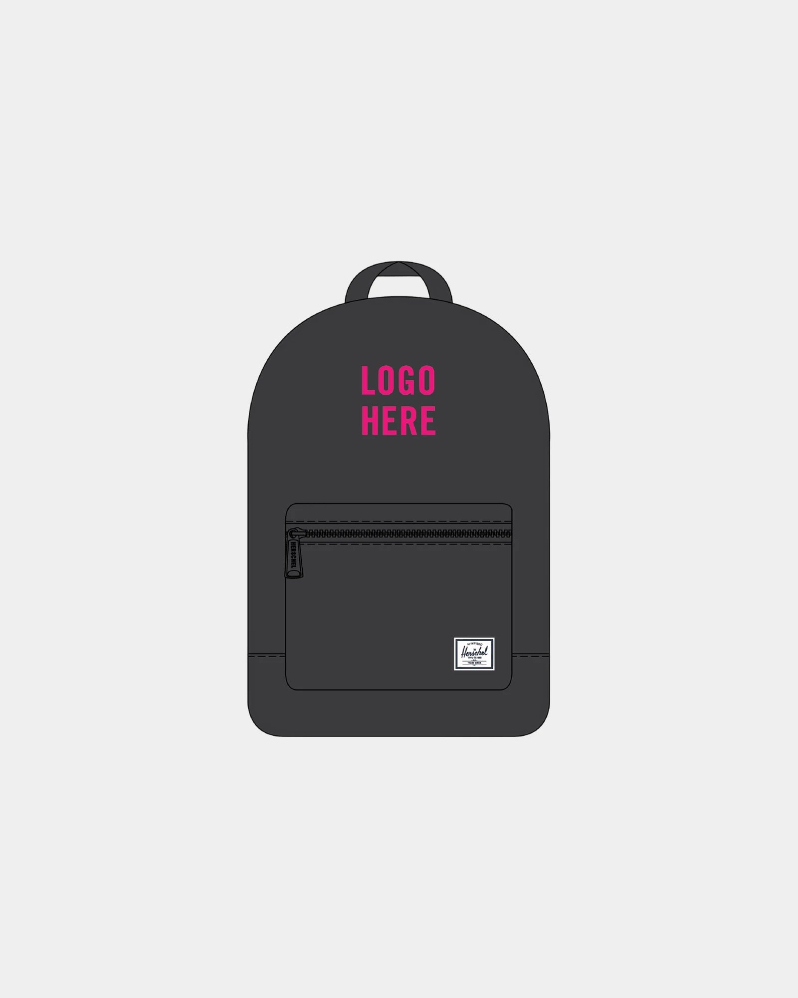 Custom cotton canvas Herschel DayPack backpack - Black