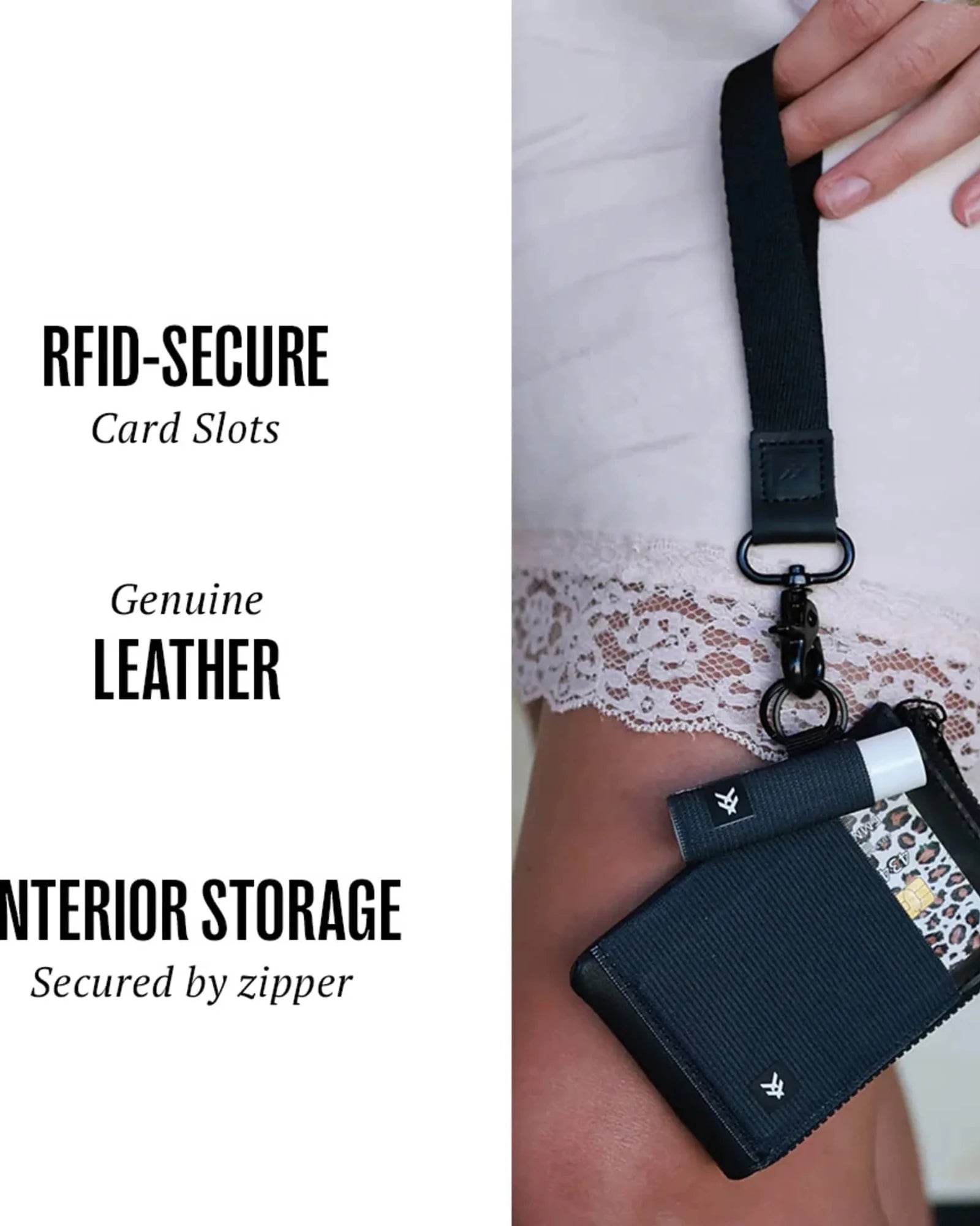 Custom leather zip wallet with RFID-blocking protection - 8
