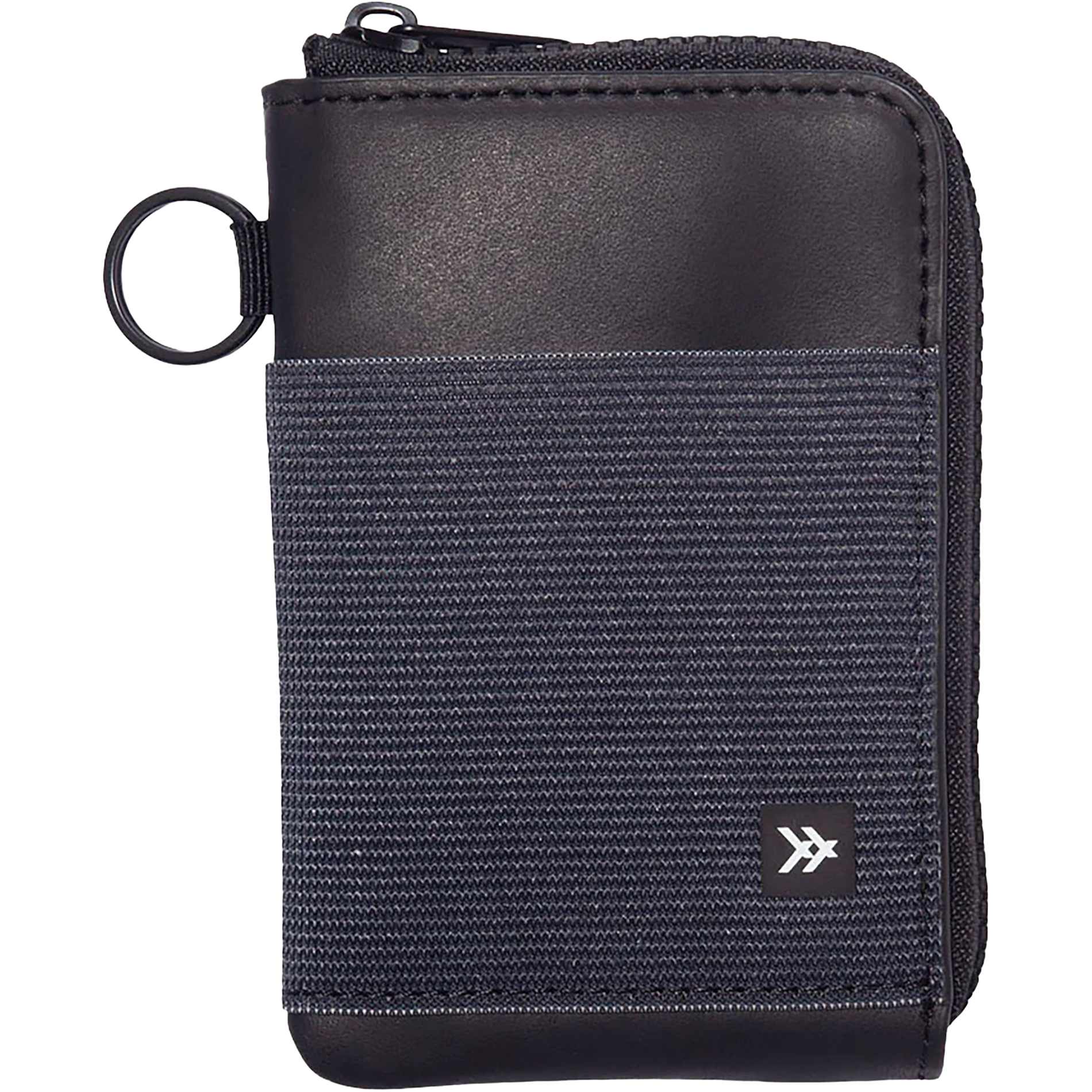 Custom leather zip wallet with RFID-blocking protection - Black (Bk)