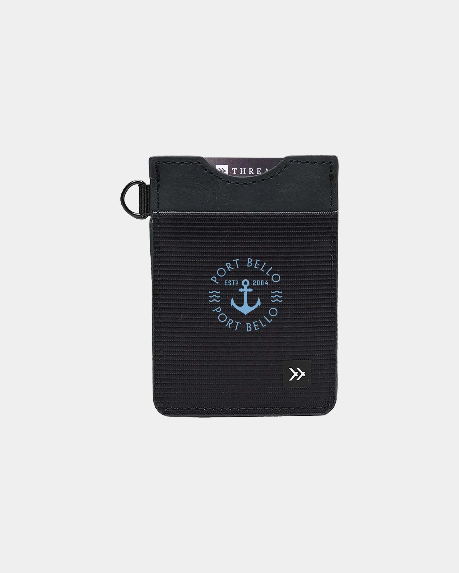 Custom leather RFID-secure vertical wallet with D-ring - 6