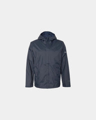 Custom waterproof rain jacket with adjustable storm hood - Collegiate Navy