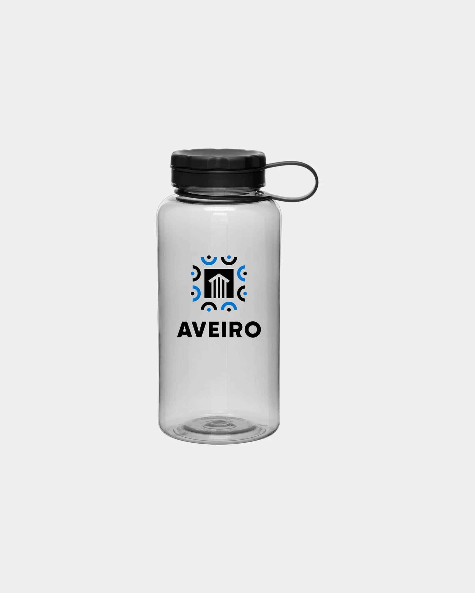 Custom 34 oz plastic water bottle with carrying handle - Graphite