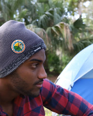 Custom fleece-lined two-tone knit beanie hat - 5