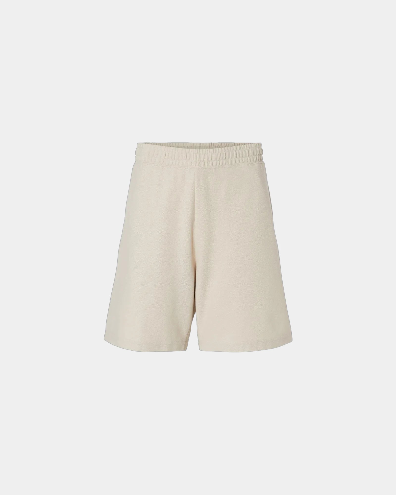 Custom pique cotton gym shorts with side pockets - Bone