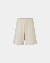 Custom pique cotton gym shorts with side pockets - Bone