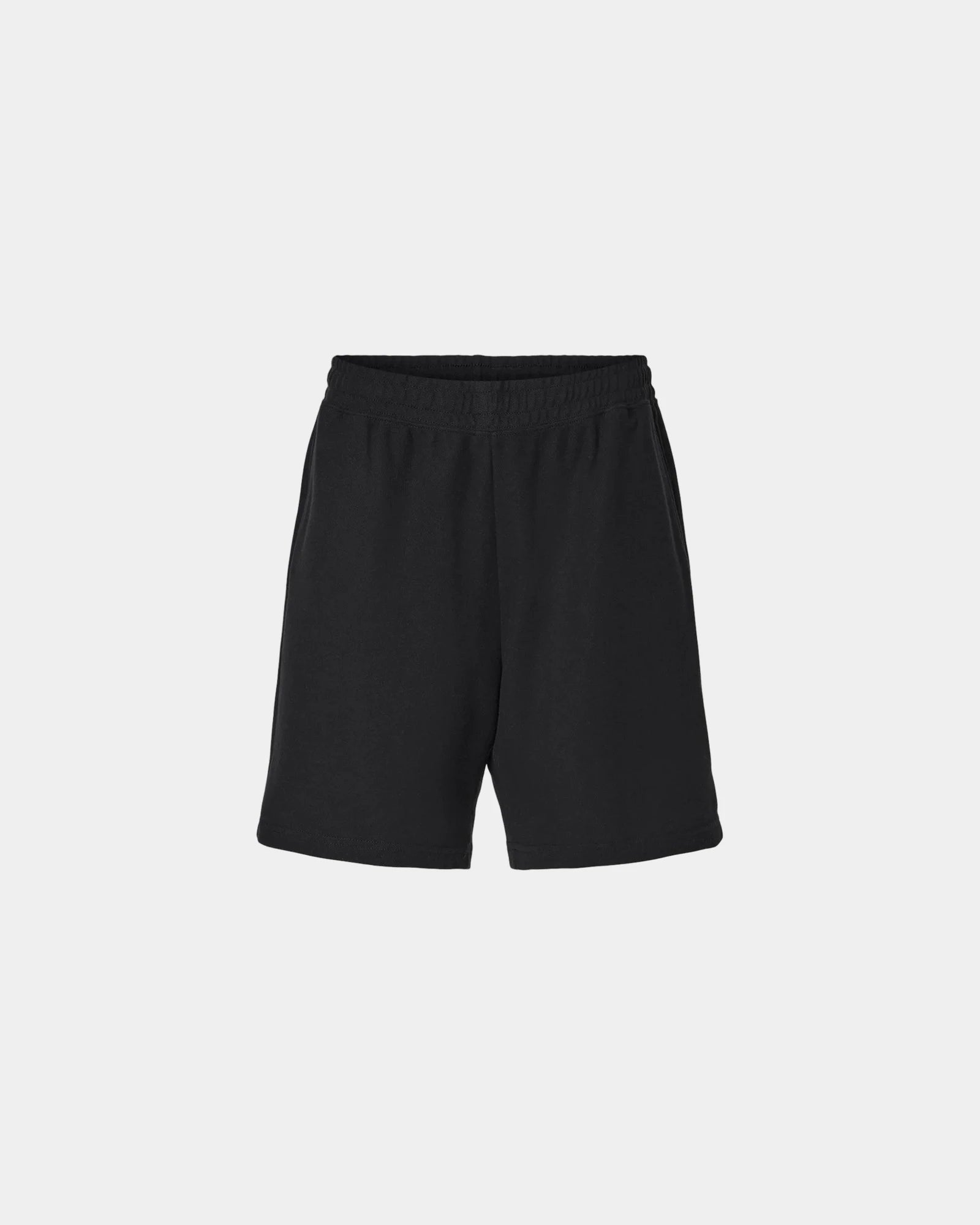 Custom pique cotton gym shorts with side pockets - Black