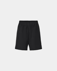 Custom pique cotton gym shorts with side pockets - Black