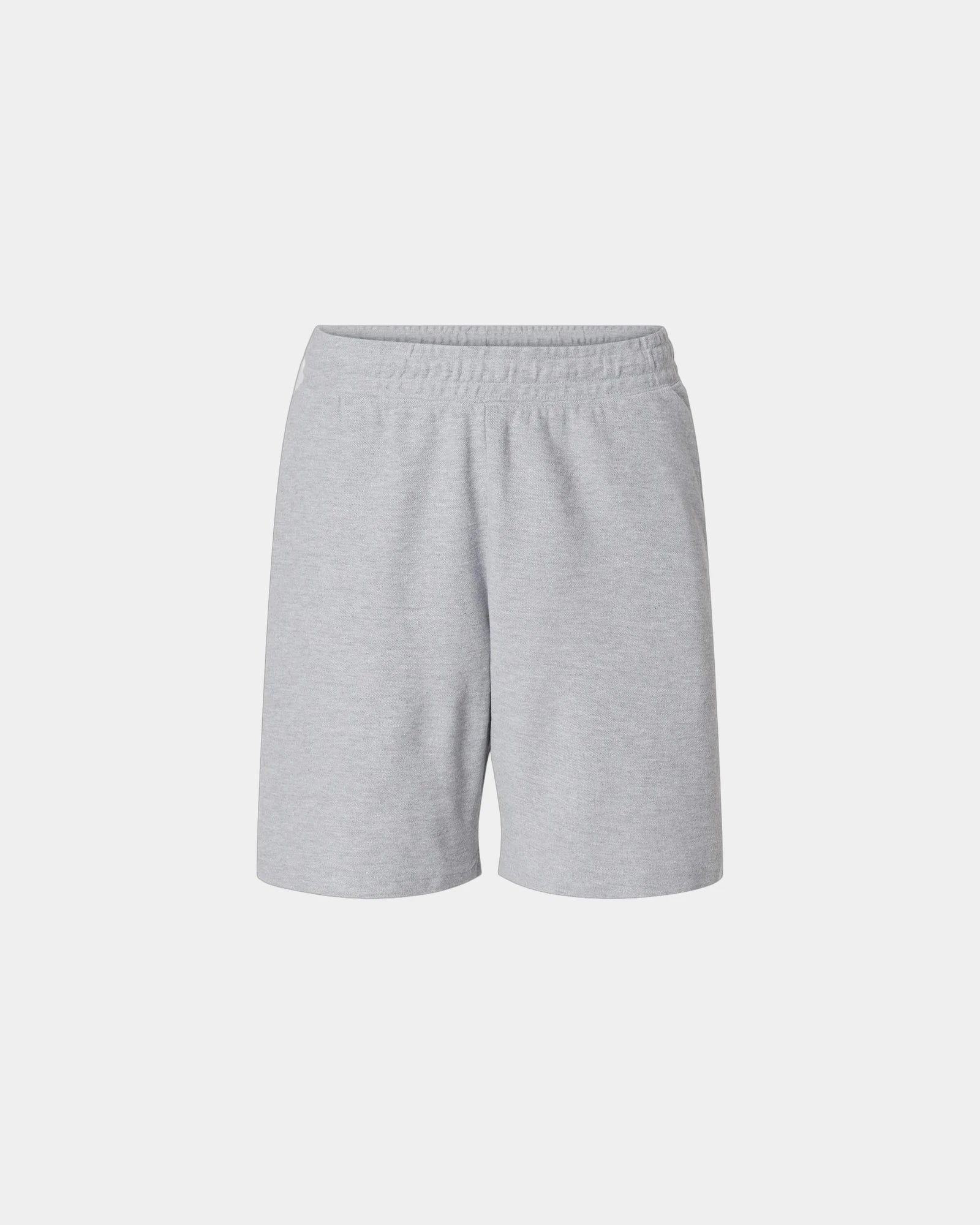 Custom pique cotton gym shorts with side pockets - Heather Grey