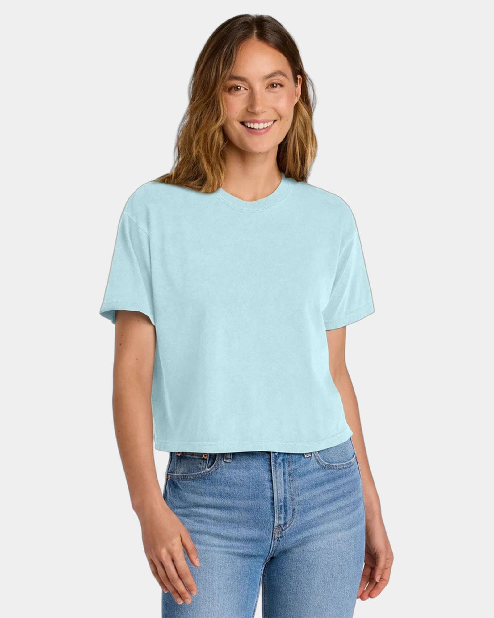 Custom heavyweight cotton boxy women's tee 6.1 oz - Chambray
