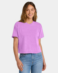 Custom heavyweight cotton boxy women's tee 6.1 oz - Neon Violet