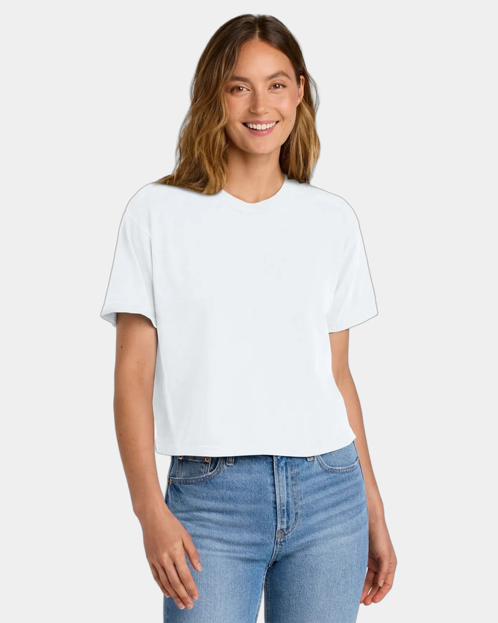 Custom heavyweight cotton boxy women's tee 6.1 oz - White