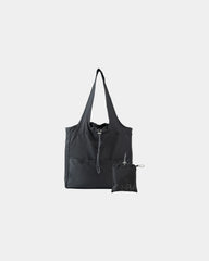 Custom recycled RPET water-resistant tote bag 14" handles - Black
