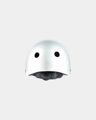 Custom ABS bicycle helmet with adjustable sizing wheel - White Matte