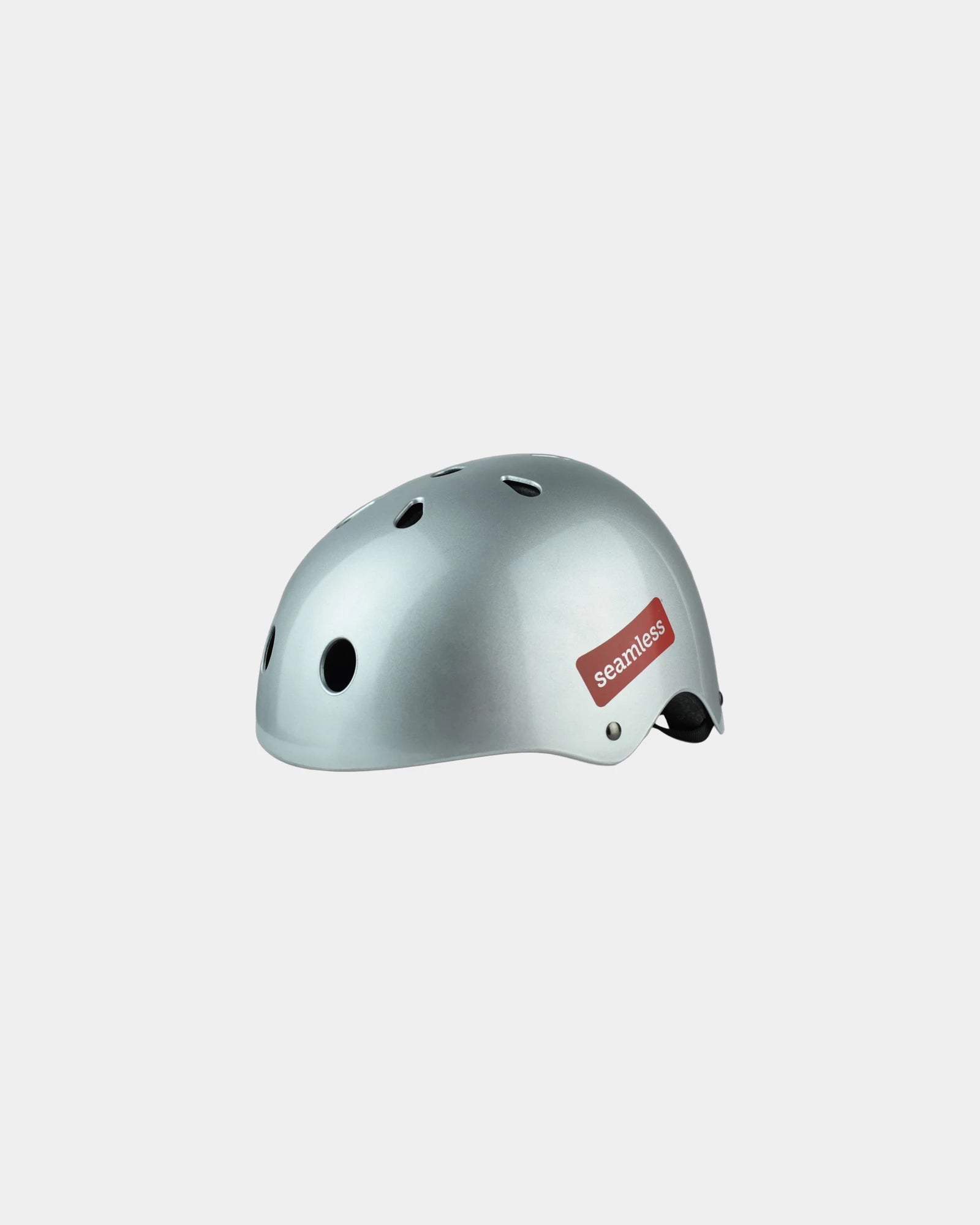 Custom ABS bicycle helmet with adjustable sizing wheel - Silver Gloss 877C
