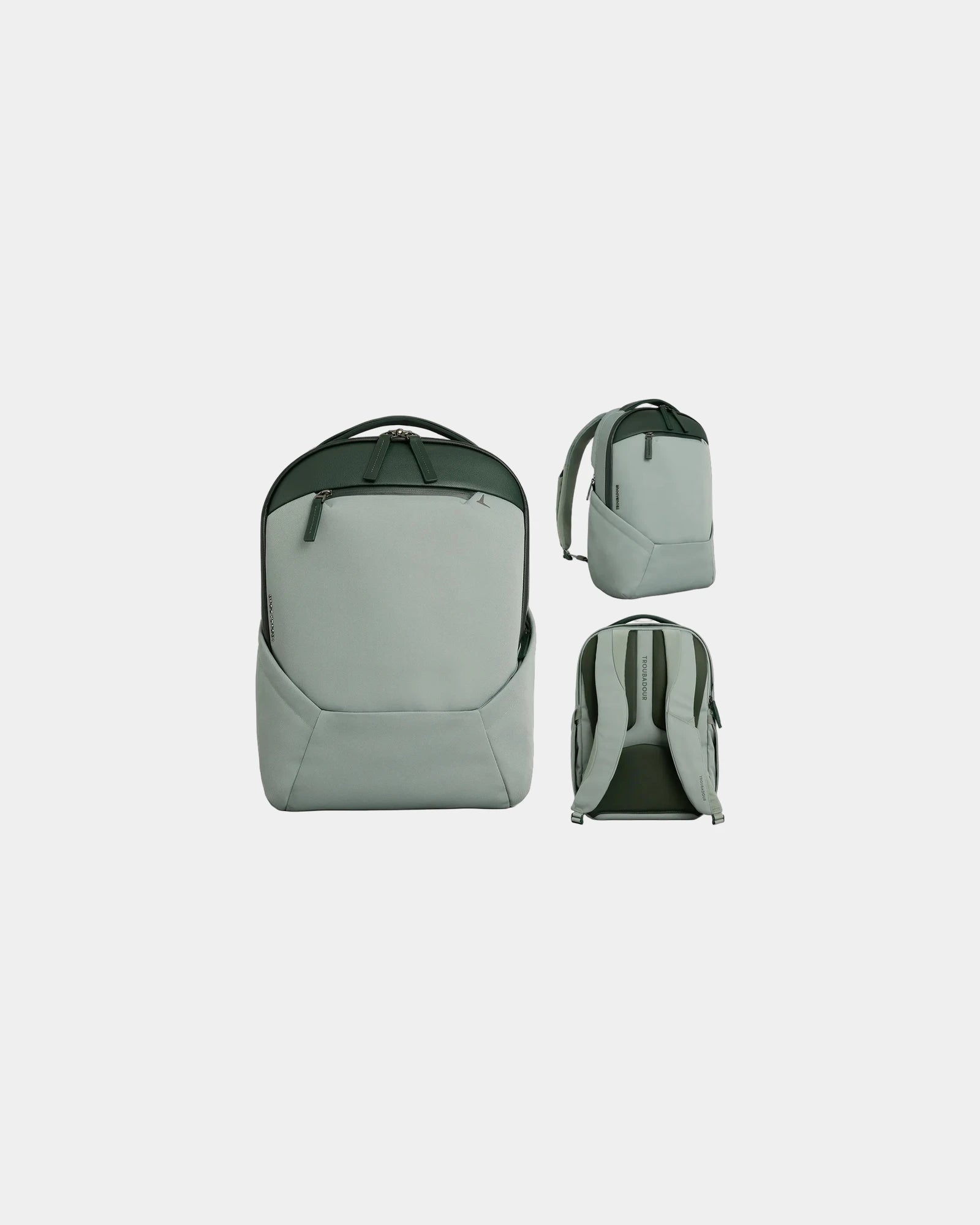Custom recycled polyester laptop backpack 16" fit - Green Smoke