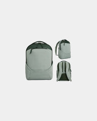 Custom recycled polyester laptop backpack 16" fit - Green Smoke