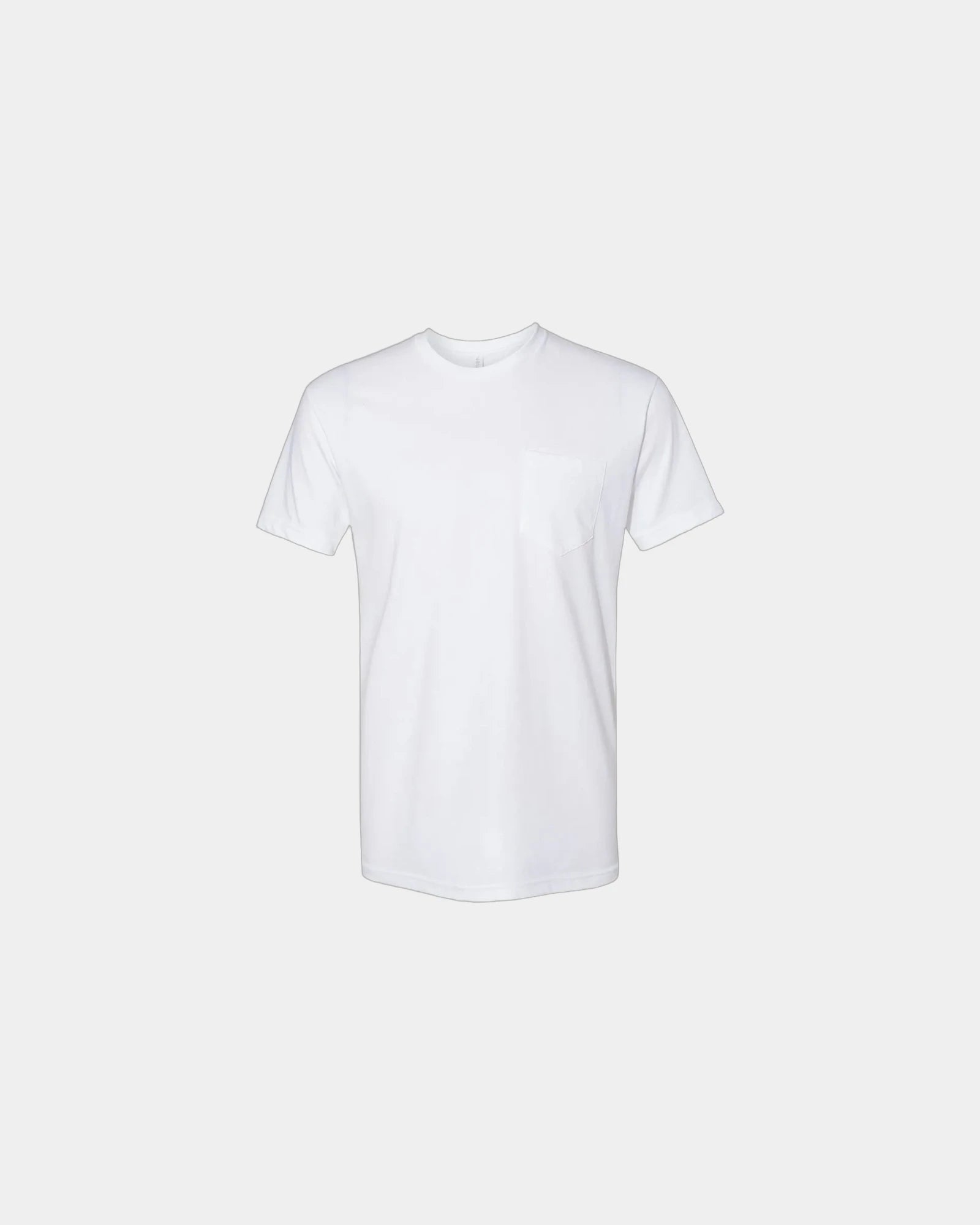 Custom cotton pocket T-shirt unisex ring-spun tee - White