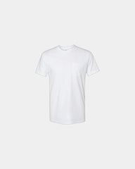 Custom cotton pocket T-shirt unisex ring-spun tee - White