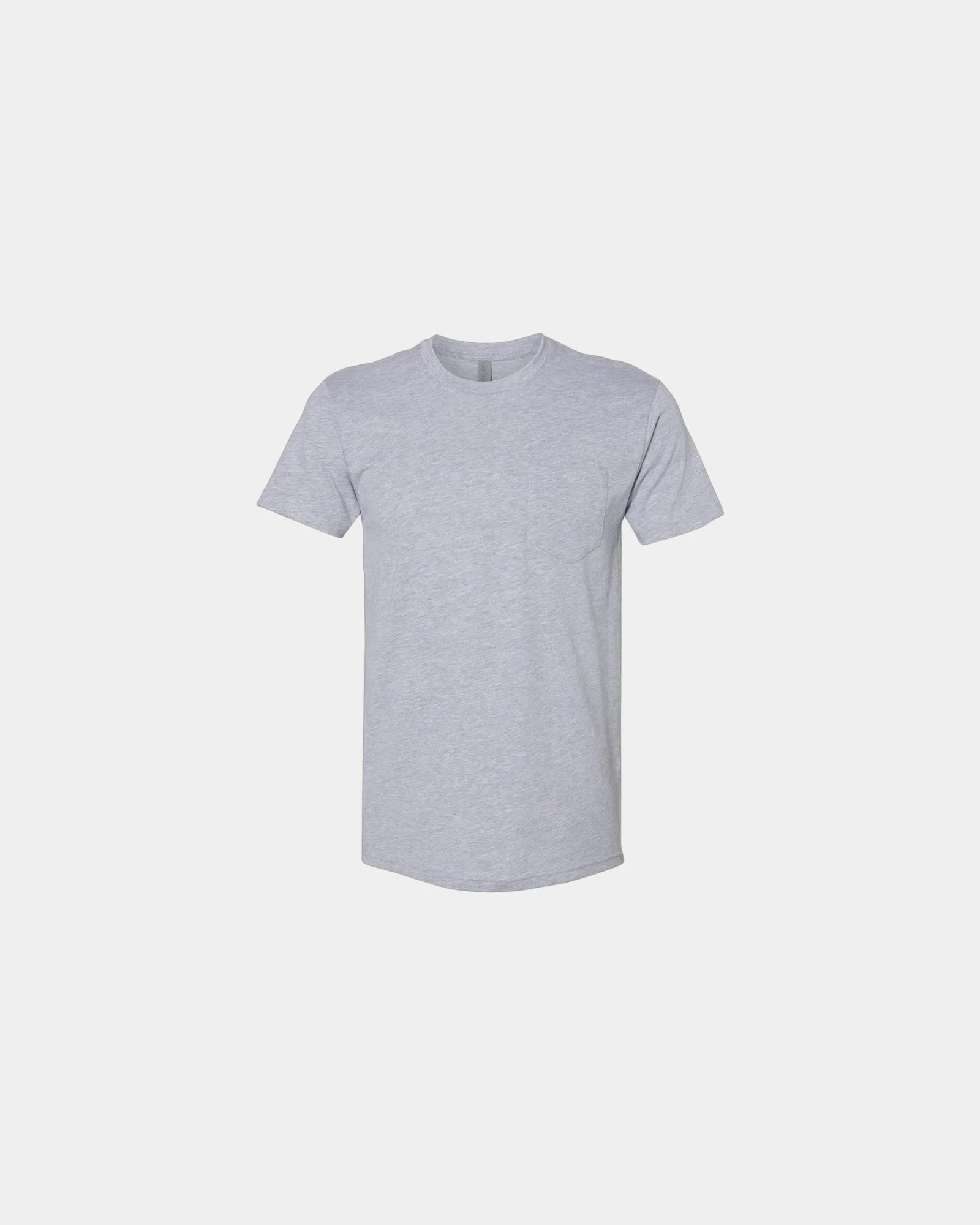 Custom cotton pocket T-shirt unisex ring-spun tee - Heather Grey