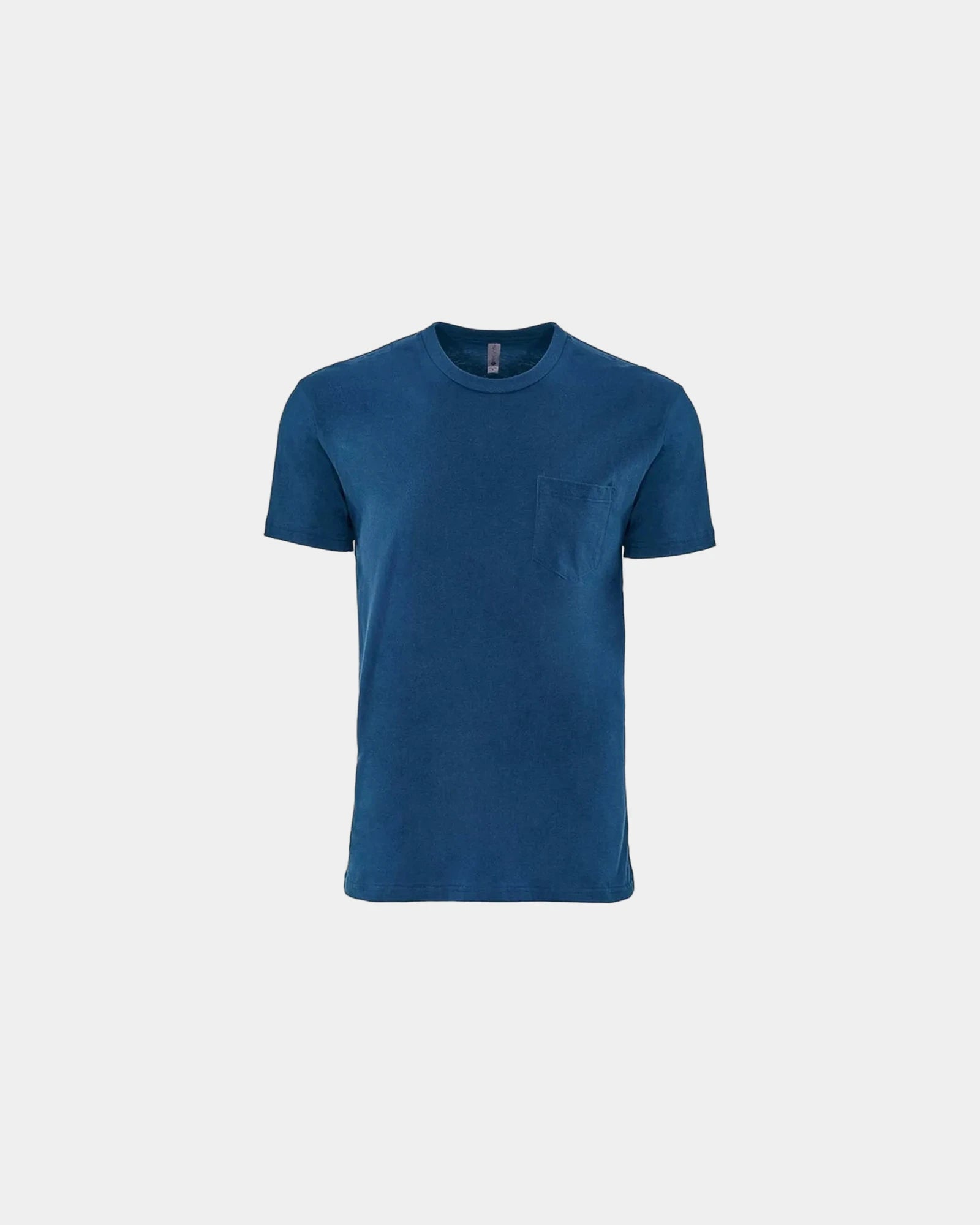 Custom cotton pocket T-shirt unisex ring-spun tee - Cool Blue