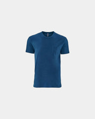 Custom cotton pocket T-shirt unisex ring-spun tee - Cool Blue