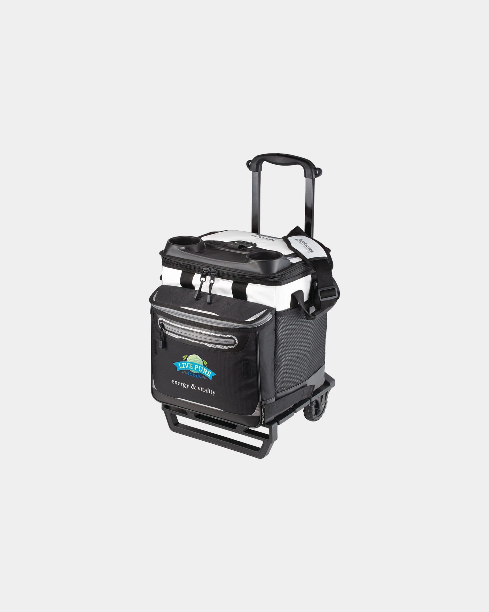 Custom 58-can rolling cooler with telescopic handle - 10