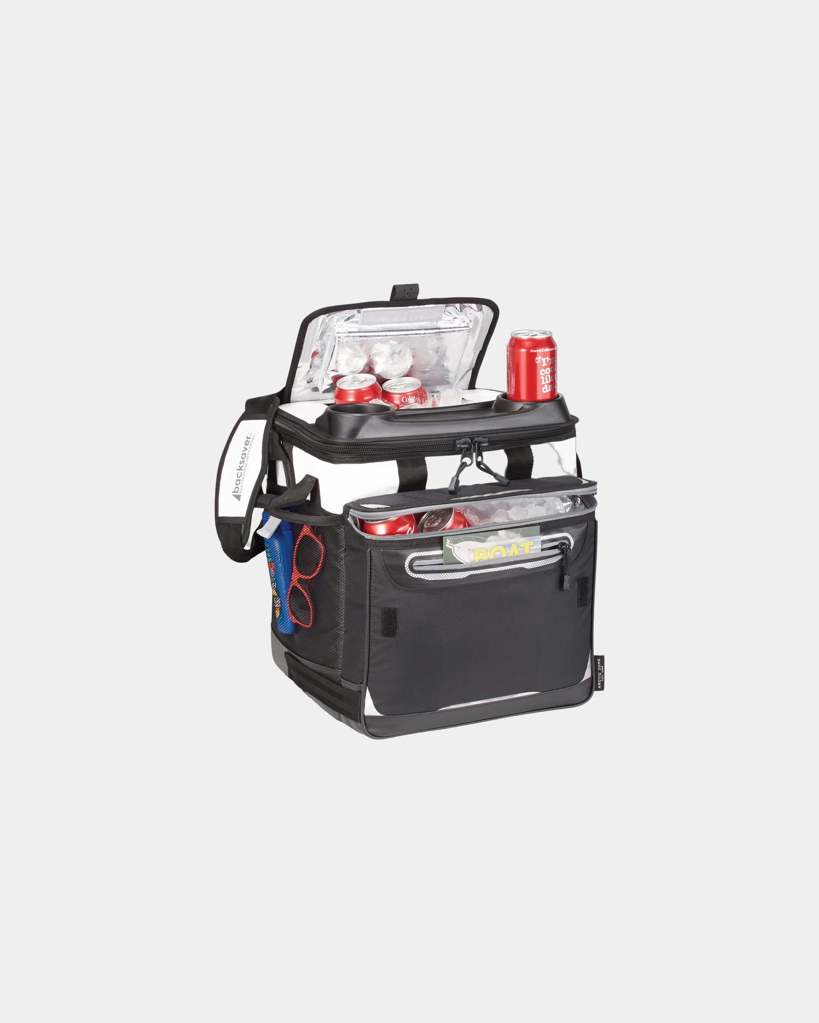 Custom 58-can rolling cooler with telescopic handle - 3