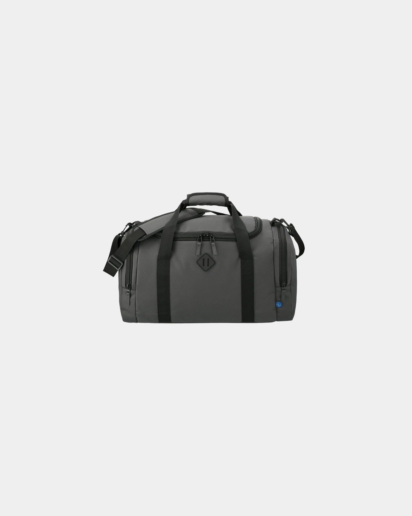 Custom recycled polyester duffel bag 10.5" x 22" - Charcoal (Ca)