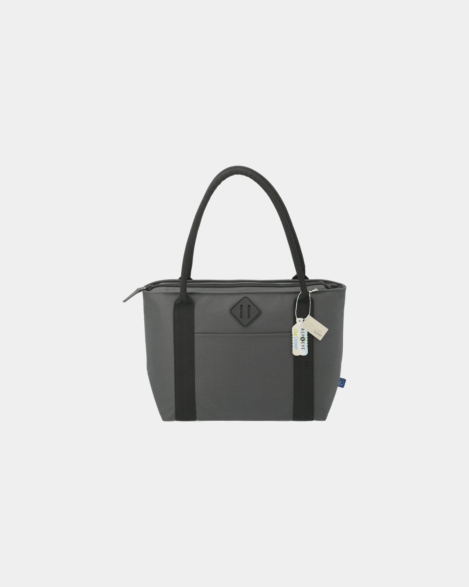 Custom recycled polyester 12-can tote cooler - Charcoal (Ca)