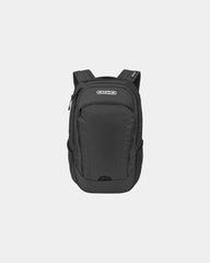 Custom ripstop laptop backpack with crush-proof tech vault - Black/ Black