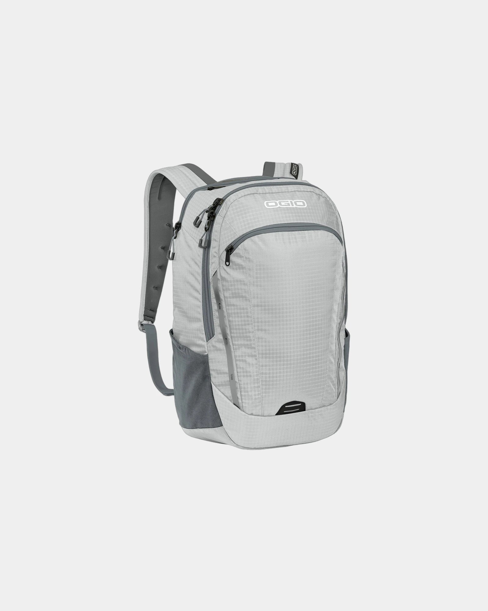 Custom ripstop laptop backpack with crush-proof tech vault - Harbor Grey/ Silver