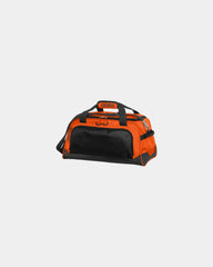 Custom water-resistant 29L duffel bag for travel - Hot Orange/ Black