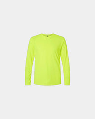 Custom moisture-wicking long sleeve performance tee - Safety Green