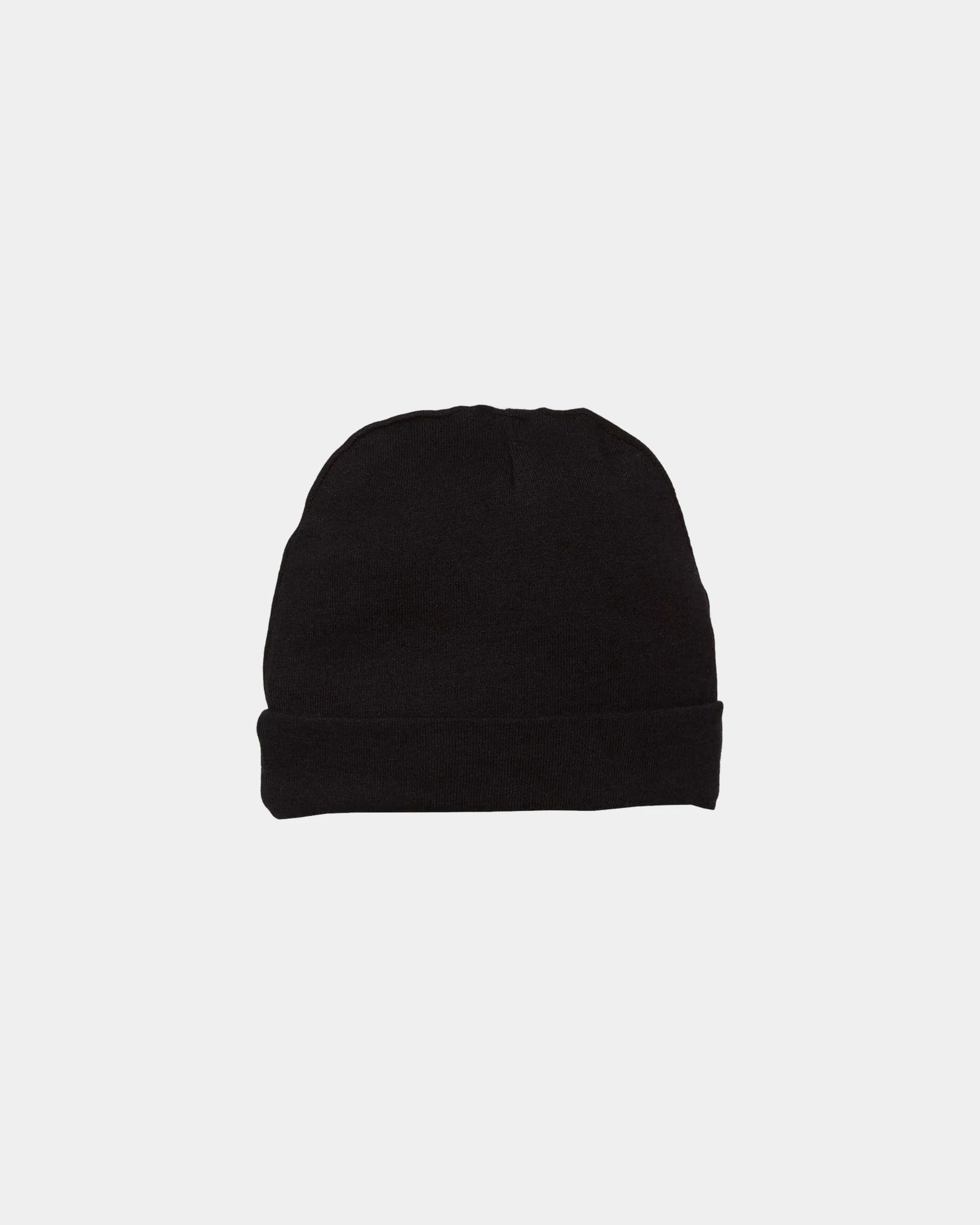 Custom infant baby rib beanie in ring-spun cotton - Black