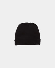 Custom infant baby rib beanie in ring-spun cotton - Black