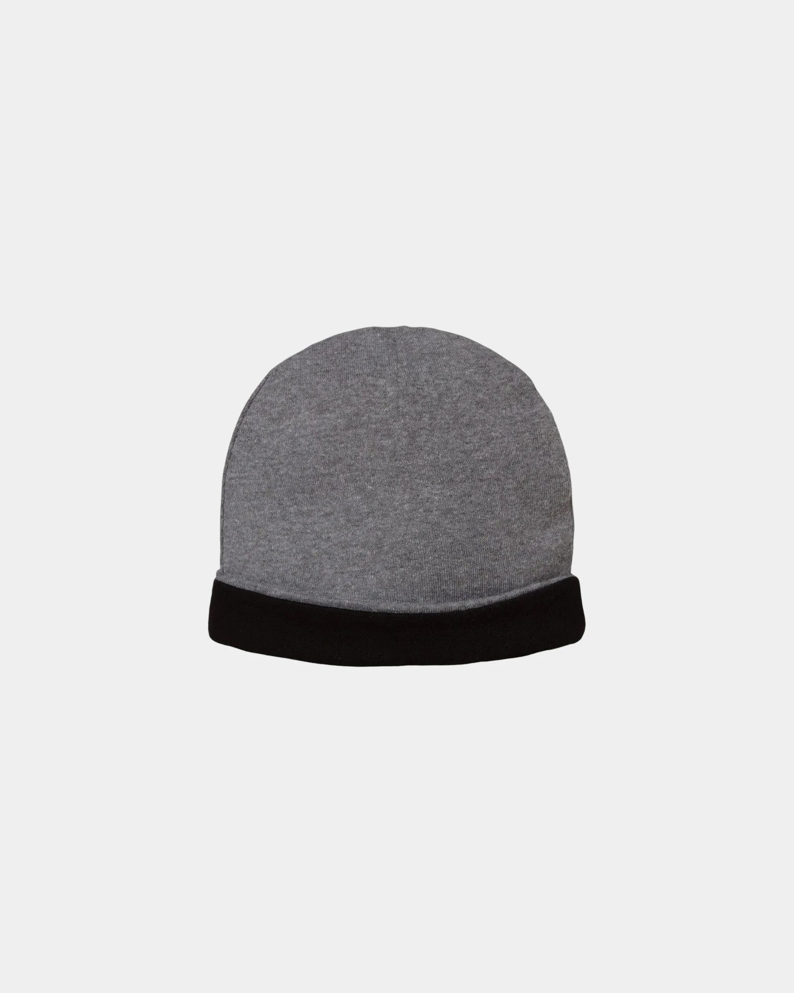 Custom infant baby rib beanie in ring-spun cotton - Granite Heather/ Black